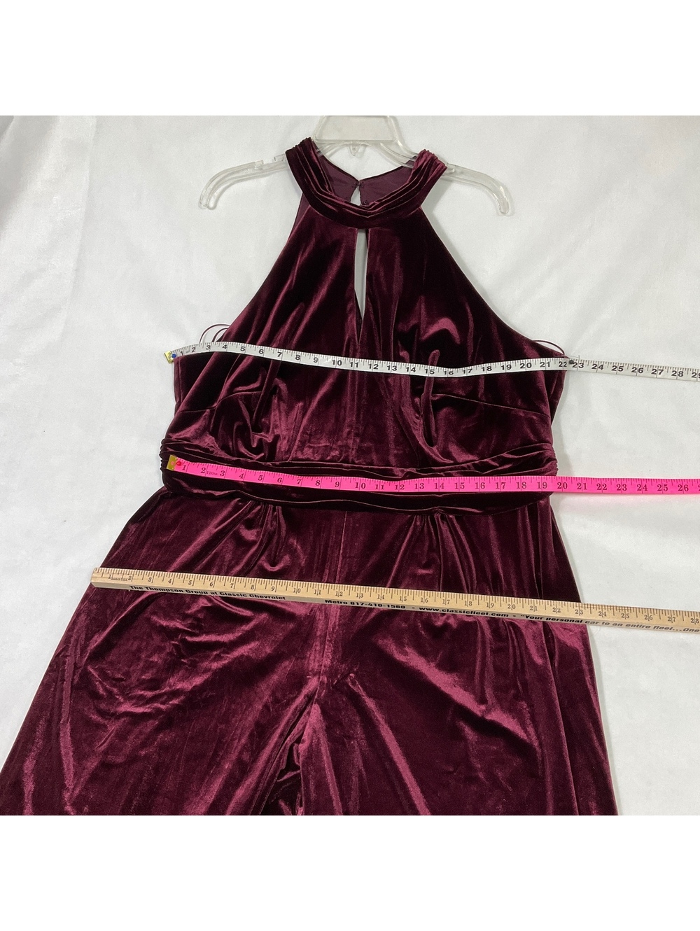 Mackie Bob Mackie Women's Velvet Jumpsuit in Wine, new Size 22 dd3 - Picture 7 of 8